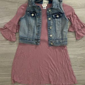 Adorable girls dress with jean jacket